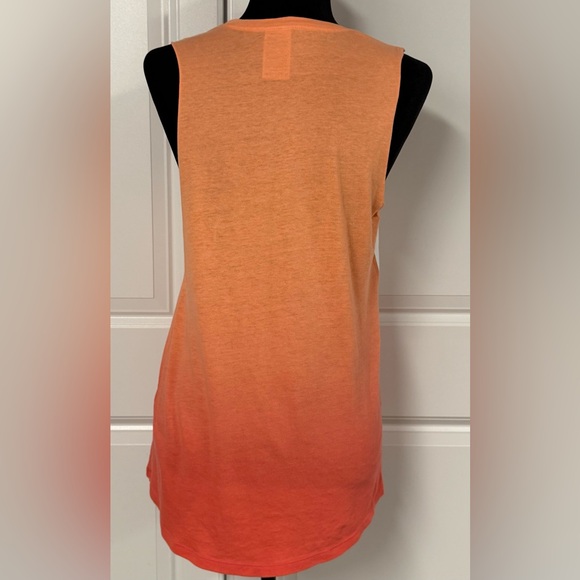Victoria’s Secret Pink Ombré Coral Orange Logo Muscle Tee - Picture 3 of 5
